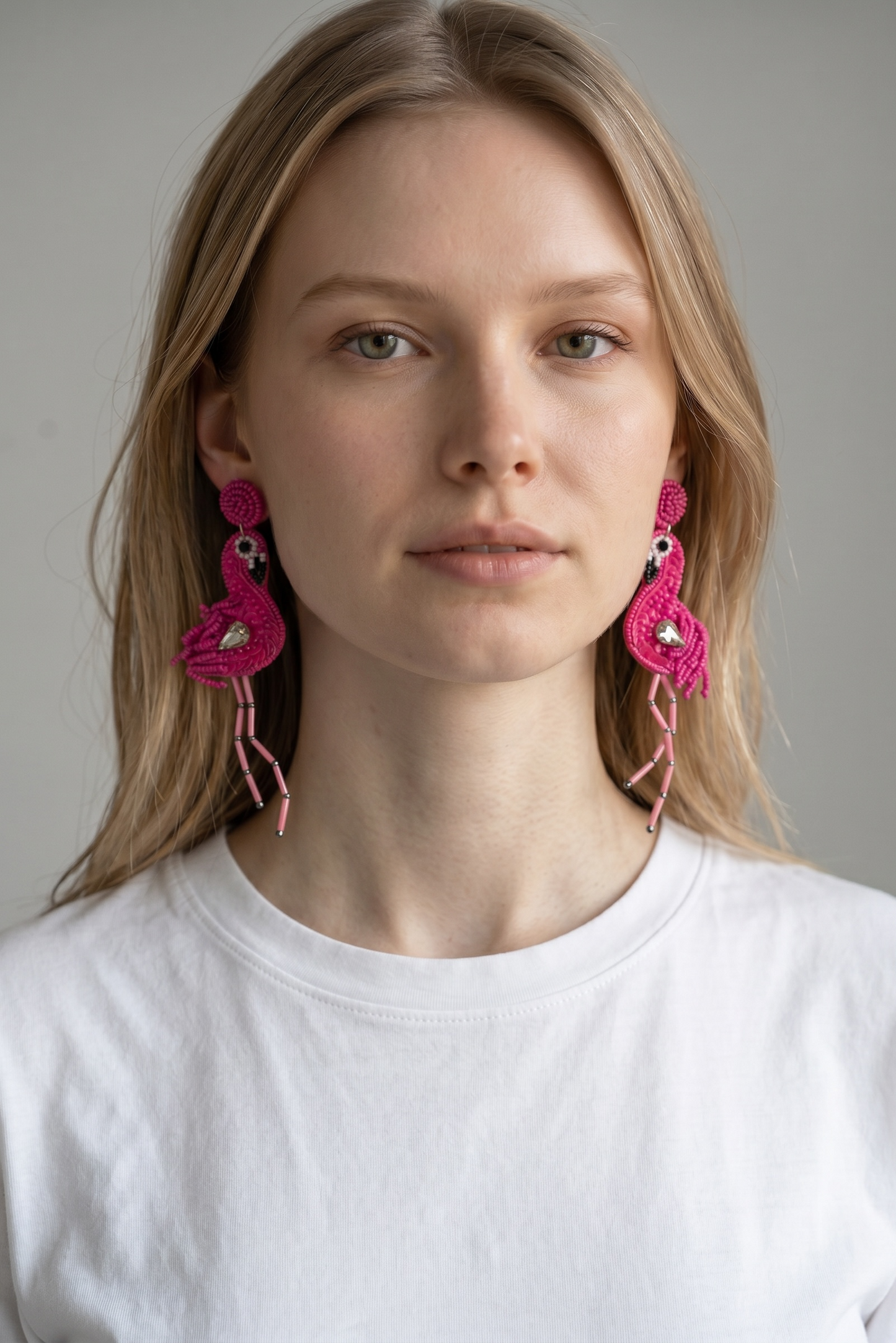 Pink Flamingo Statement Earrings