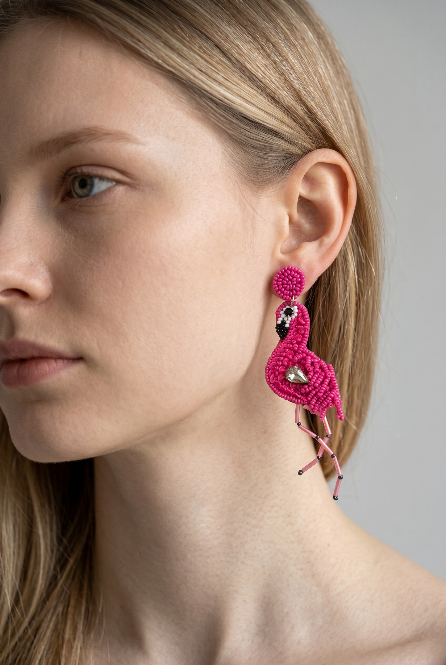 Pink Flamingo Statement Earrings