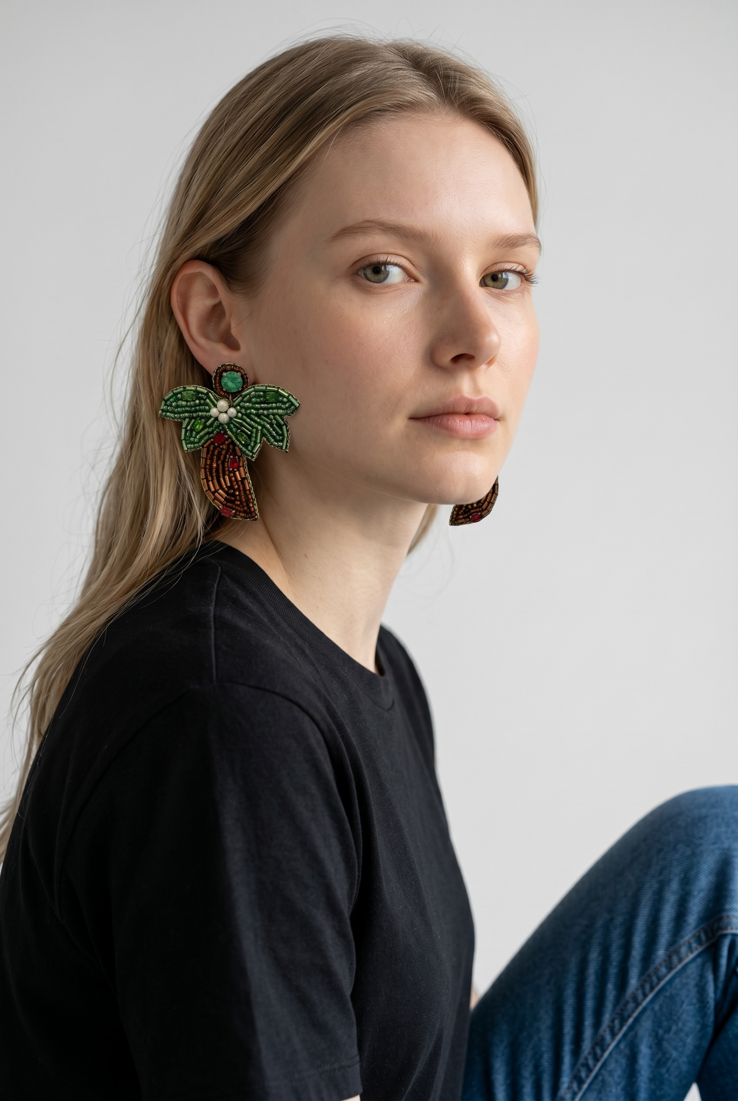 Palm Paradise Beaded Earrings