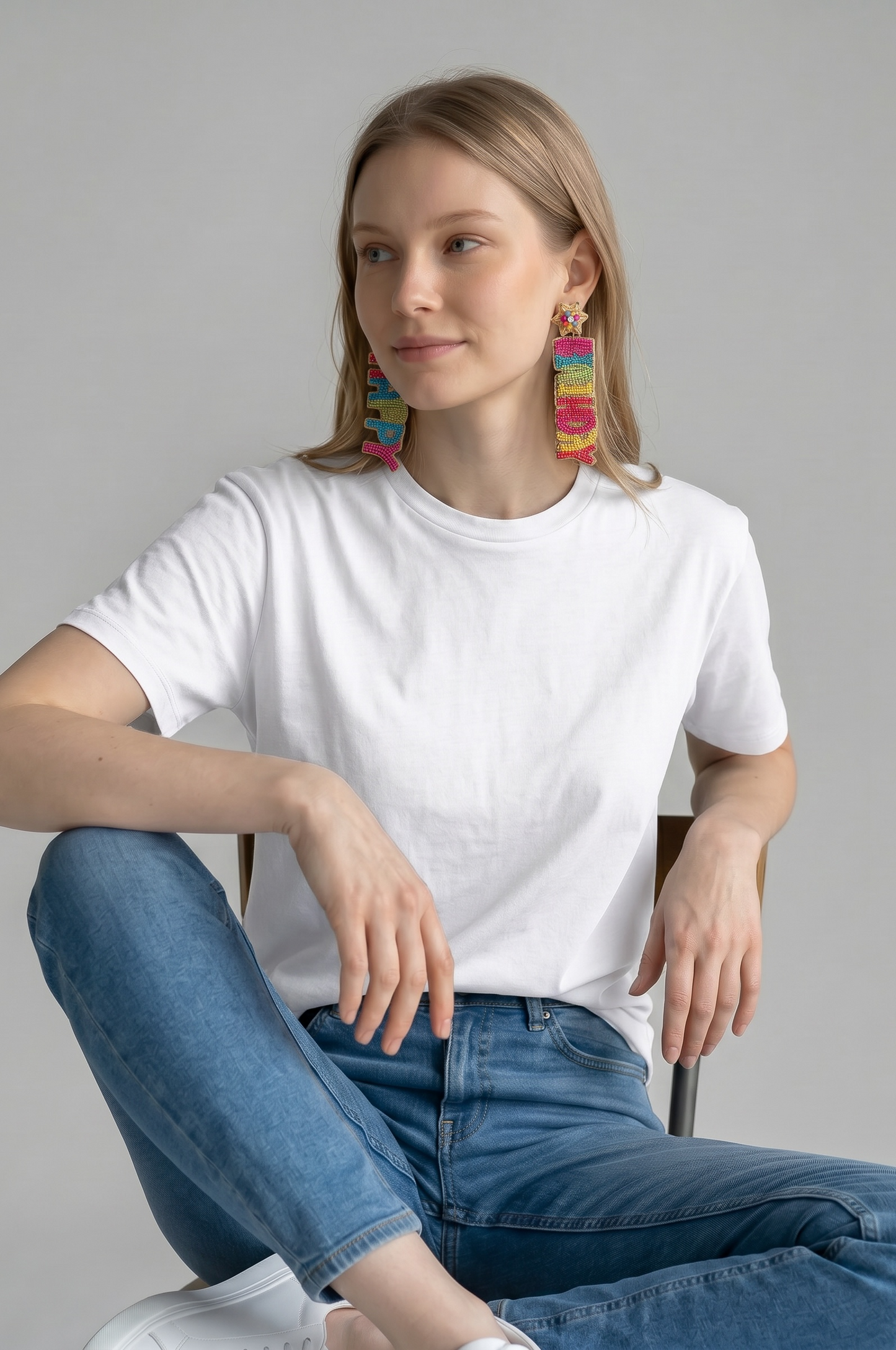 Happy Birthday Beaded Earrings