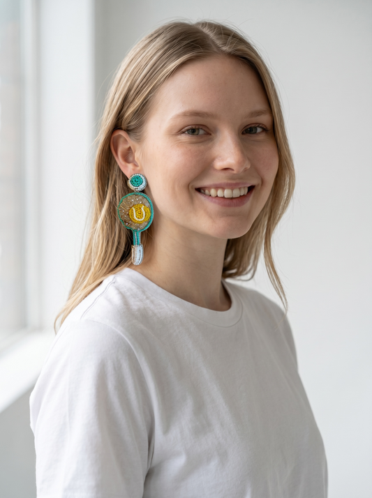 Court Side Sparkle Tennis Earrings