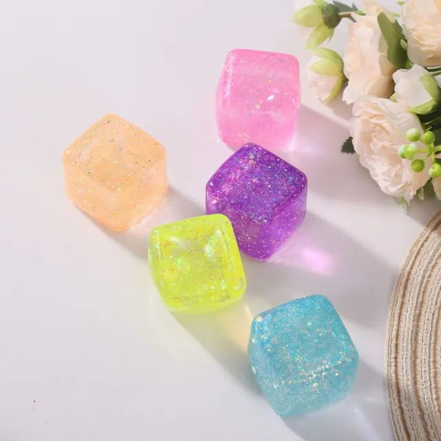 Ice Cube Squishy Fidget Toy, slow Rebound Fidget for Kids and Adults, Slow-Rising Sensory Stress Cube