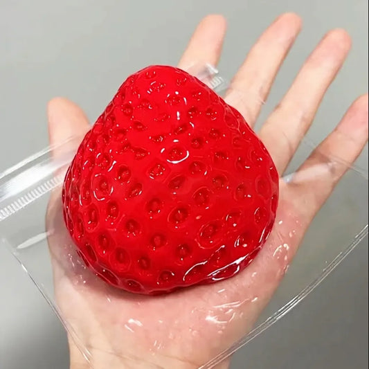 Strawberry Fruit Shape Squishy Fidget Toy, Slow Rebound Sensory Squeeze Toy for Stress Relief and Play