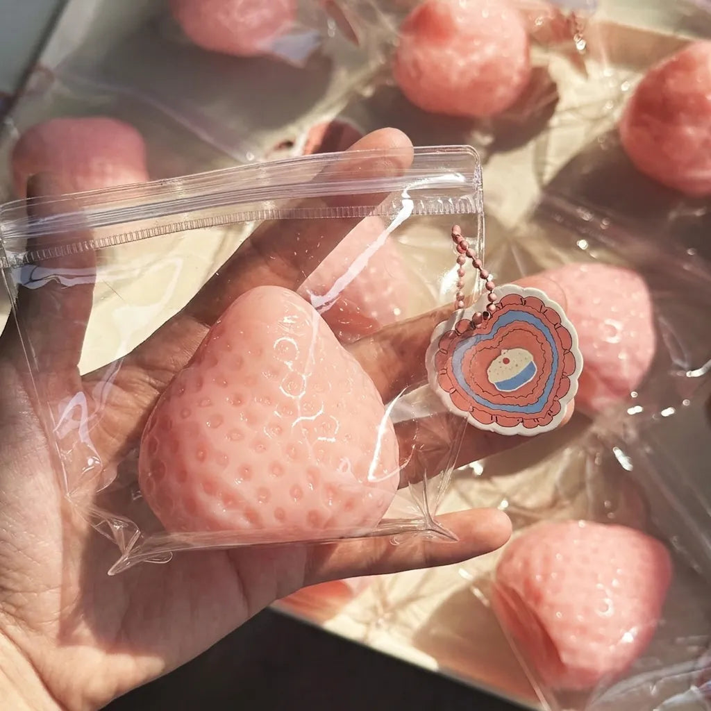 Strawberry Fruit Shape Squishy Fidget Toy, Slow Rebound Sensory Squeeze Toy for Stress Relief and Play